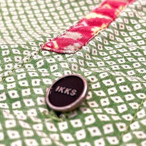 ~ IKKS Kid's 6 /114cm Shirt Green Pattern Long Sleeve Girls Boys Button Rare HTF